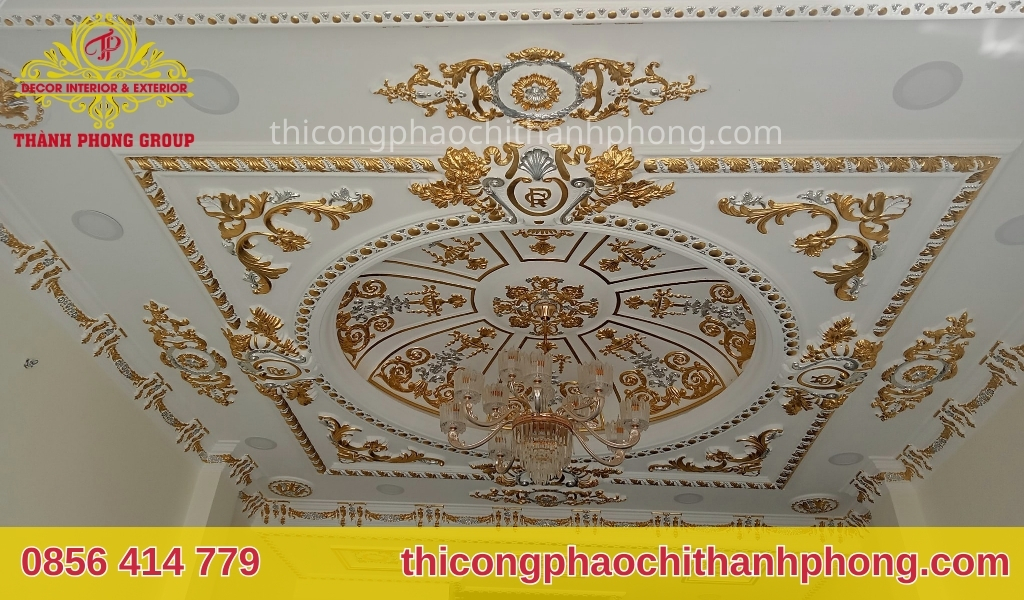 99+ mẫu phào chỉ dát vàng đẹp mới nhất 2 mau tran thach cao co dien 2