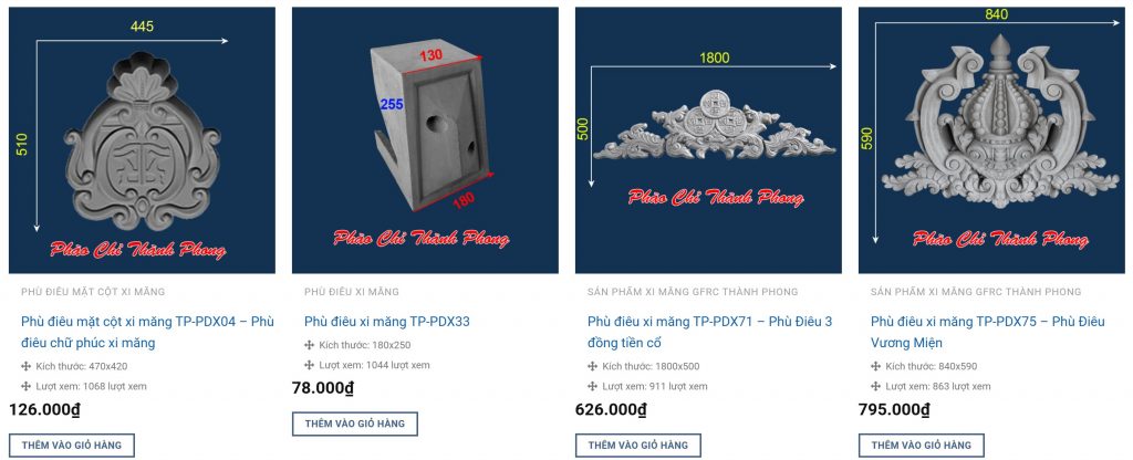báo giá phù điêu xi măng Thành Phong 2