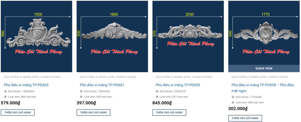 báo giá phù điêu xi măng Thành Phong 7