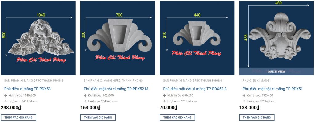 báo giá phù điêu xi măng Thành Phong 9