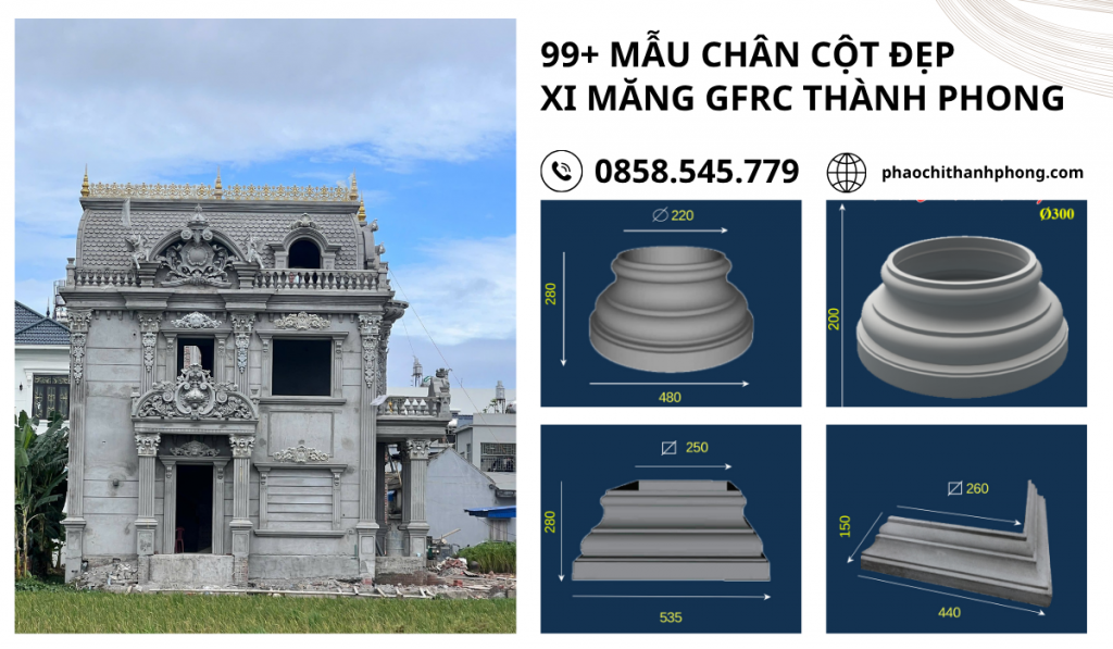 99+ mẫu chân cột đẹp xi măng GFRC Thành Phong 1 99 mau chan cot dep xi mang gfrc