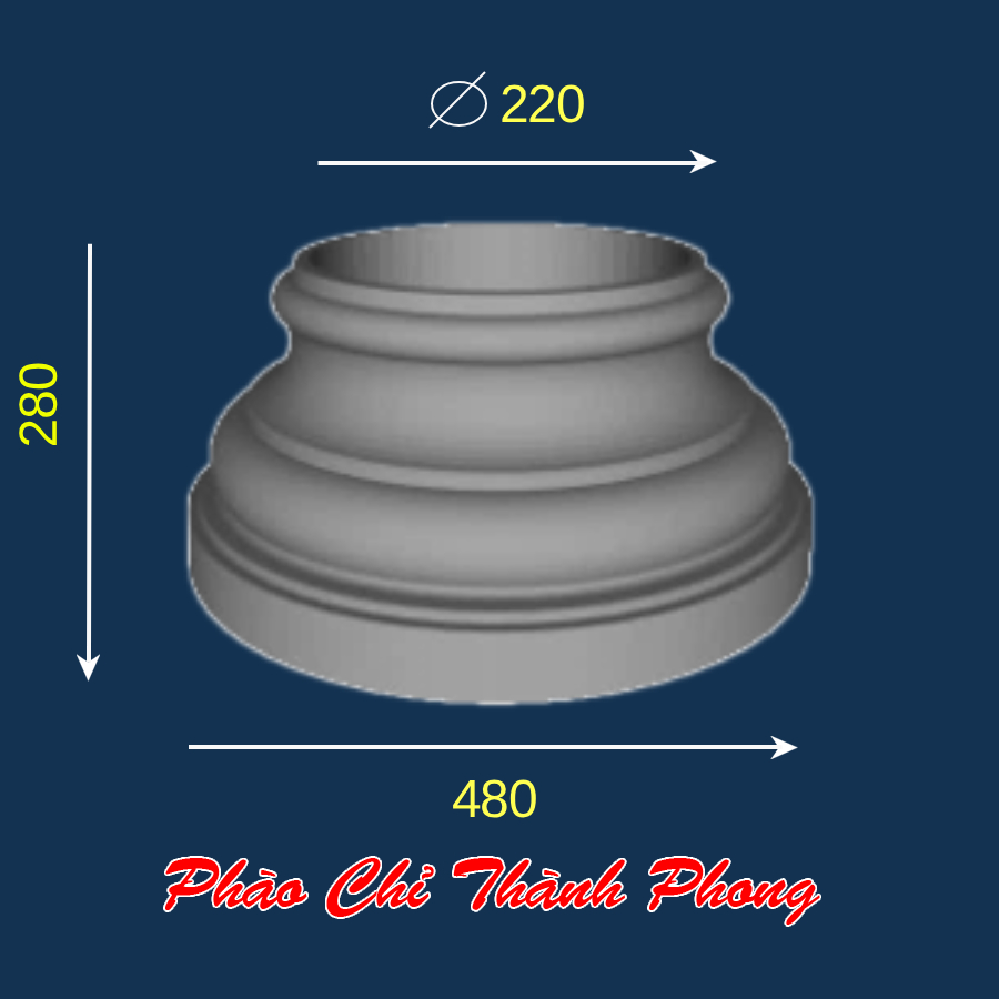 99+ mẫu chân cột đẹp xi măng GFRC Thành Phong 2 đầu cột tròn TP-DCX32-A Thành Phong