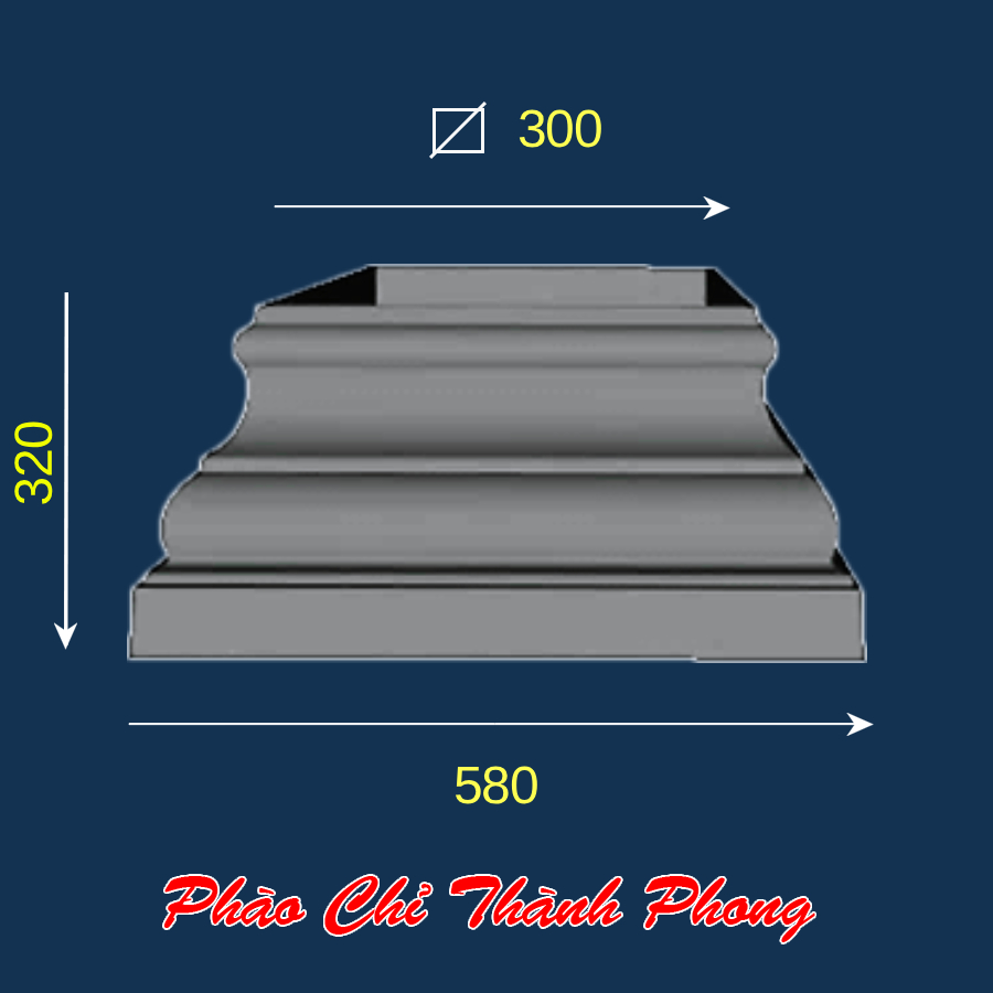 99+ mẫu chân cột đẹp xi măng GFRC Thành Phong 3 đầu cột vuông tp-dcx30-a thành phong